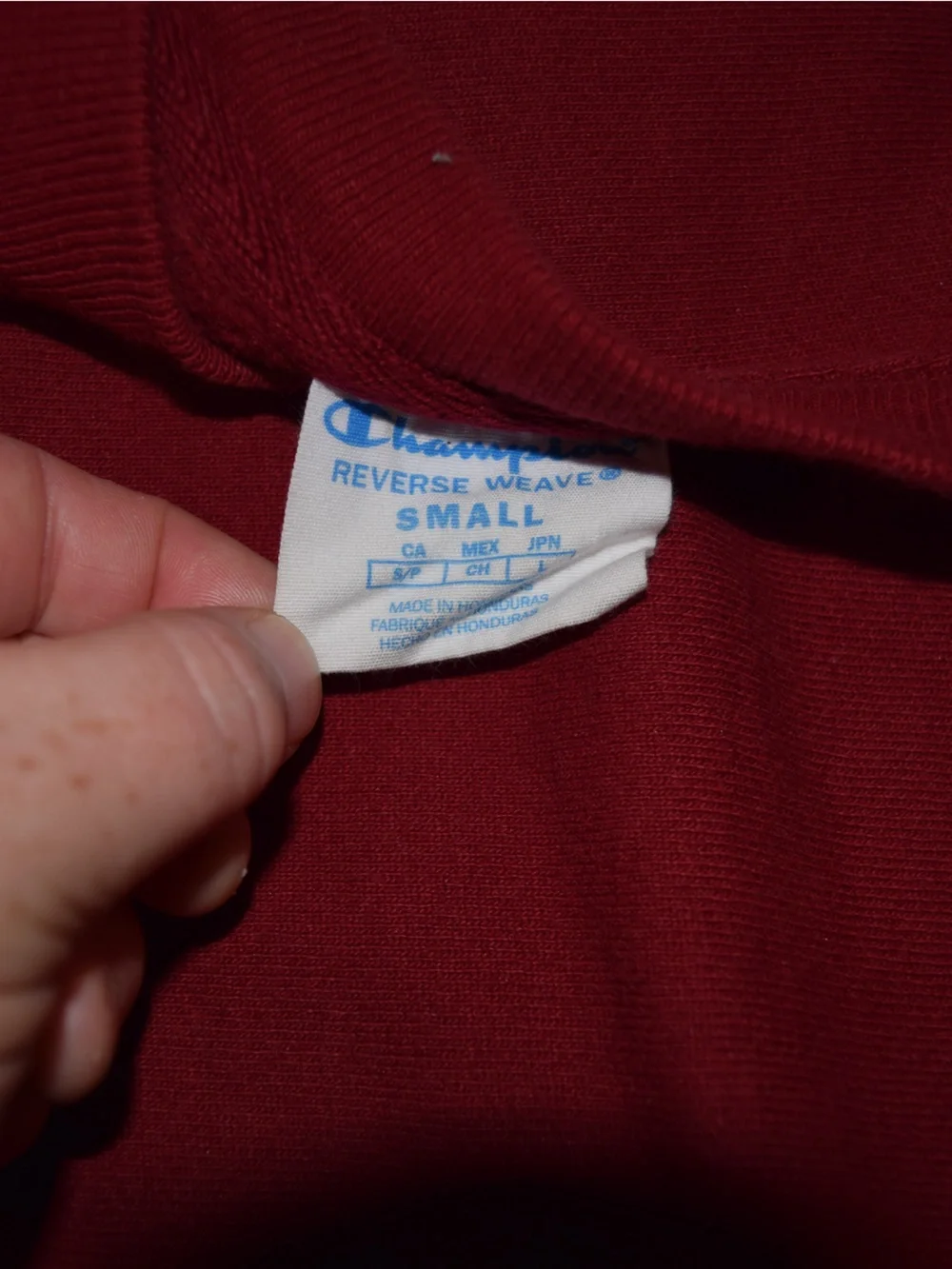 Champion Reverse Weave Maroon Crewneck Sweatshirt Small Embroidered C
